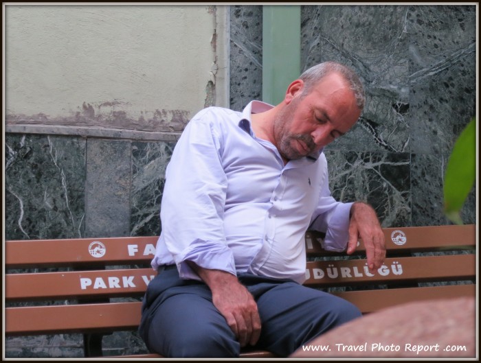 Sleeping man in Istanbul